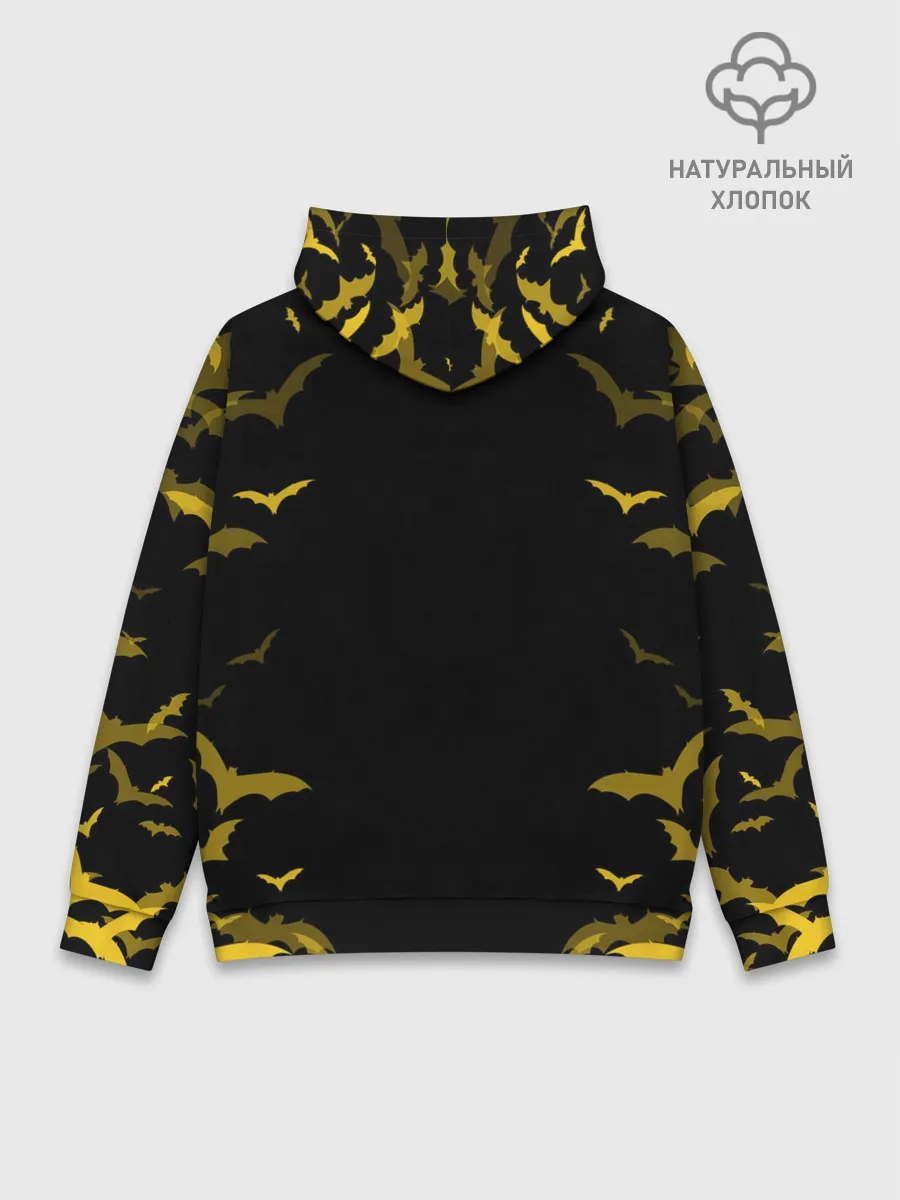 Худи мужской база хлопок / КОТ НА КЛАДБИЩЕ | ХЕЛЛОУИН
