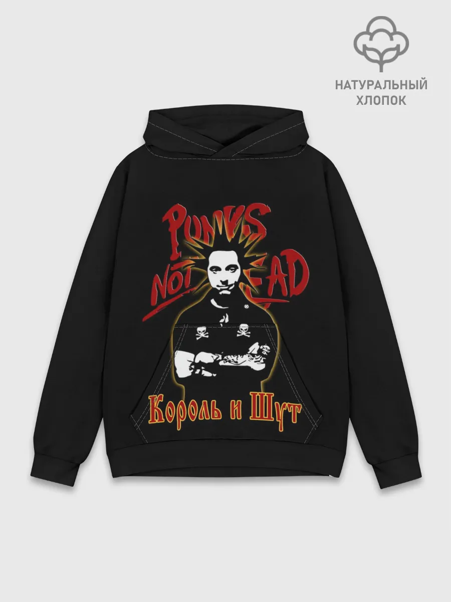 Худи мужской база хлопок / Punks Not Dead