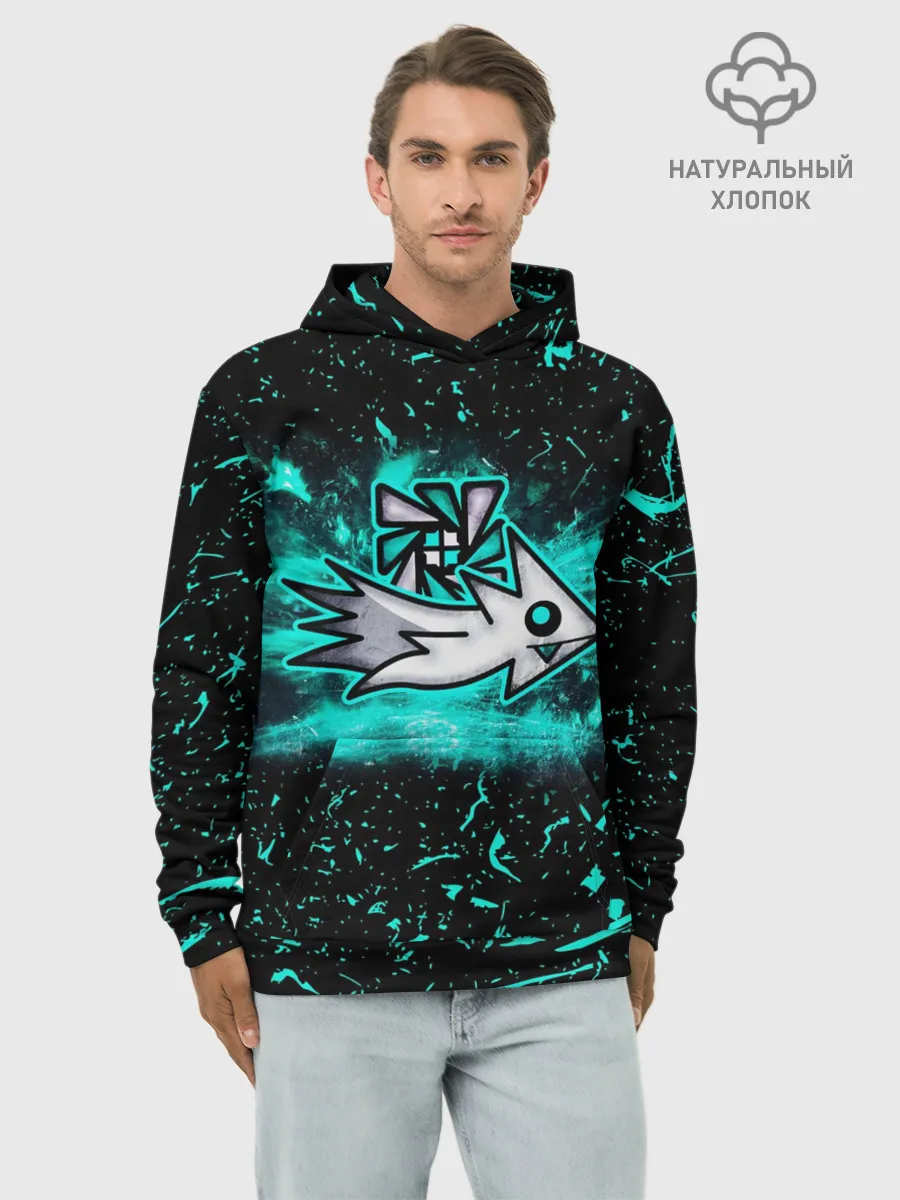 Худи мужской база хлопок / Geometry Dash скин