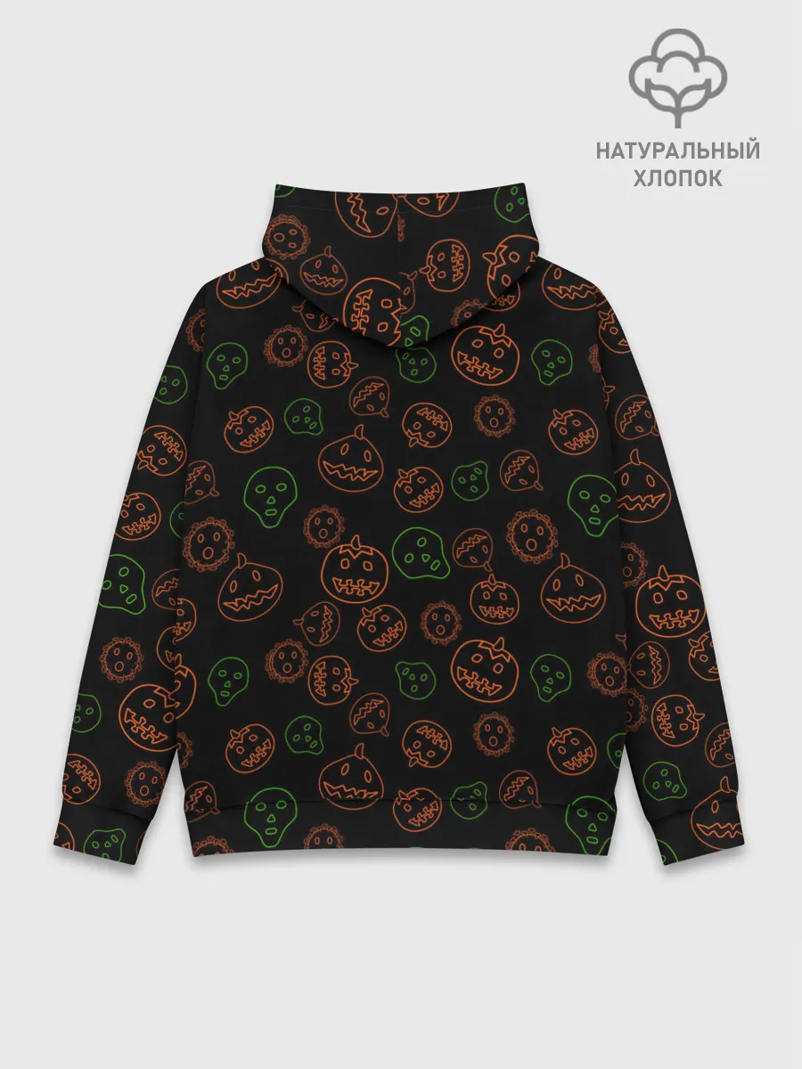 Худи мужской база хлопок / Хэллоуин тыквы и корона
