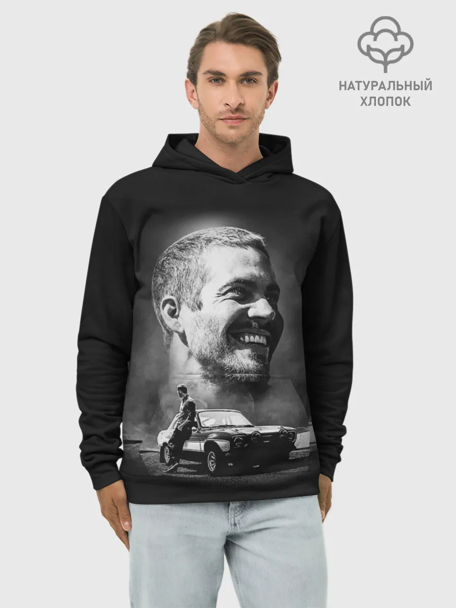 Худи мужской база хлопок / Paul Walker