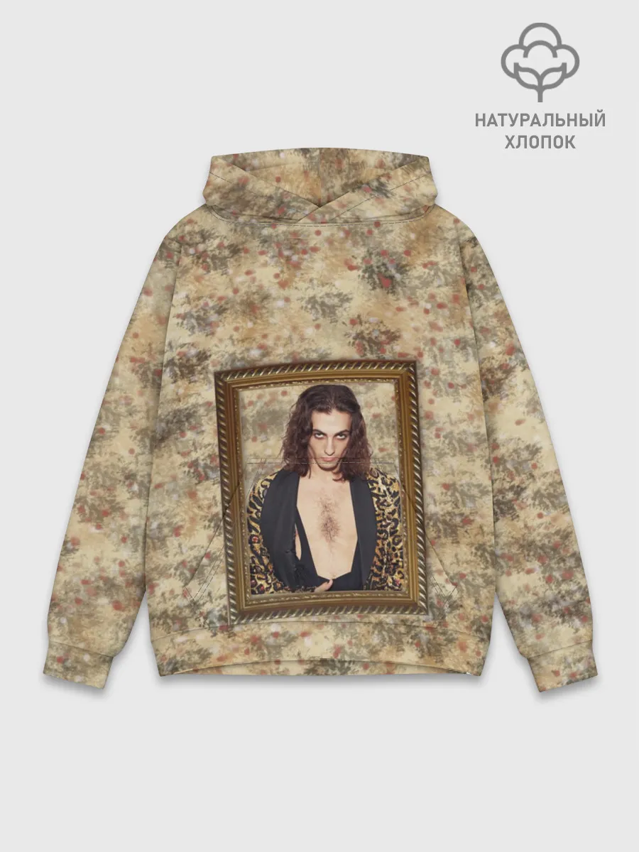 Худи мужской база хлопок / Домиано Давид. Портрет на стене