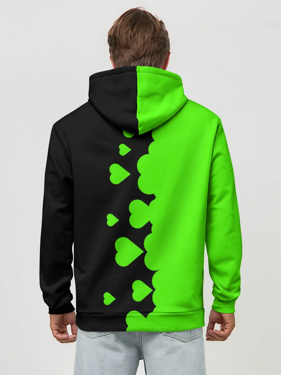 Худи мужской база хлопок / Любовь Эндермена и Крипера Майнкрафт