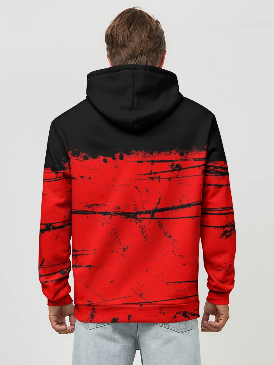 Худи мужской база хлопок / КРАСНЫЙ ГРАНЖ | RED GRUNGE