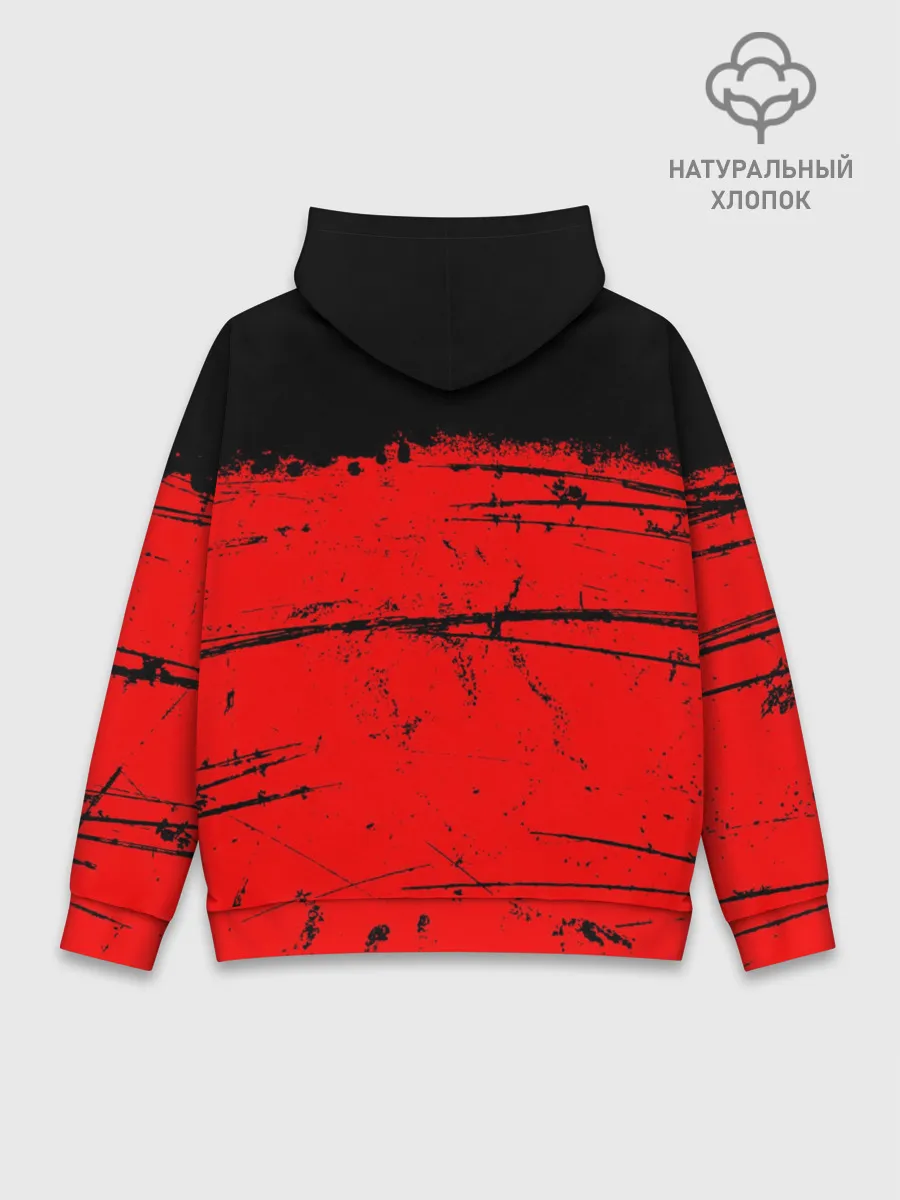 Худи мужской база хлопок / КРАСНЫЙ ГРАНЖ | RED GRUNGE