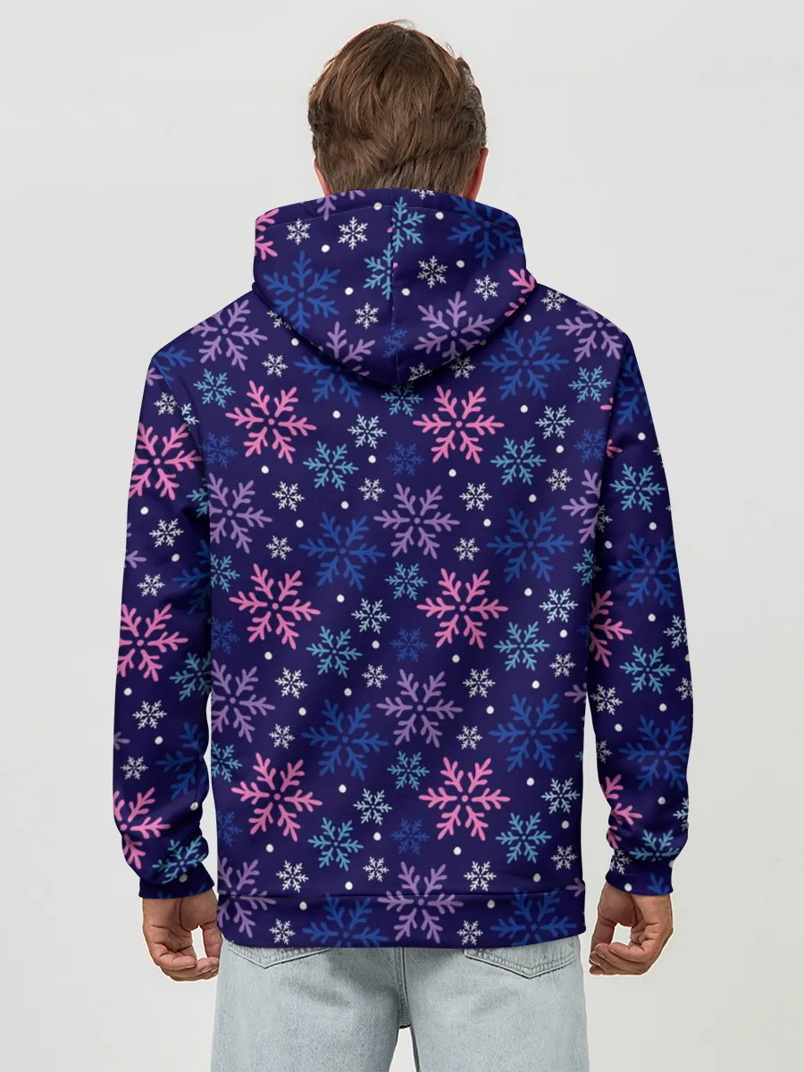 Худи мужской база хлопок / Ночные Снежинки