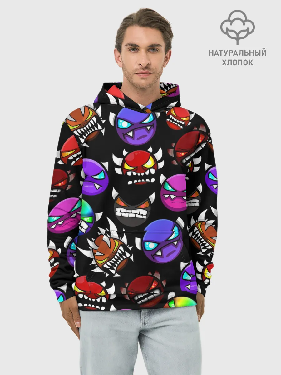 Худи мужской база хлопок / Geometry Dash Demons