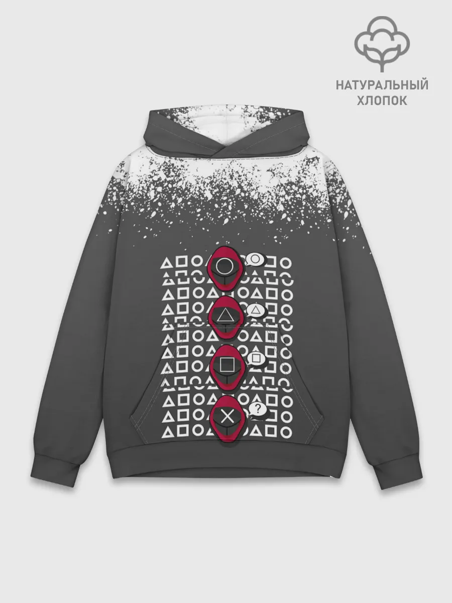 Худи мужской база хлопок / КТО КРЕСТ | ИГРА В КАЛЬМАРА