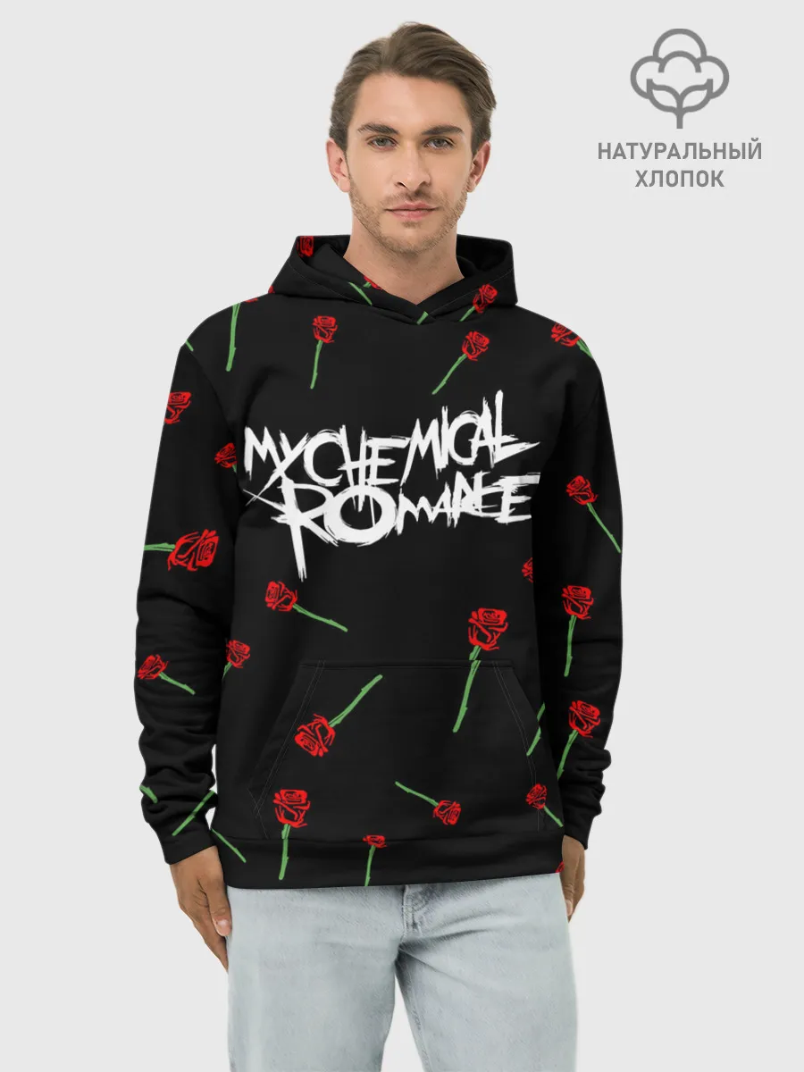 Худи мужской база хлопок / MY CHEMICAL ROMANCE РОЗЫ | MCR ROSES