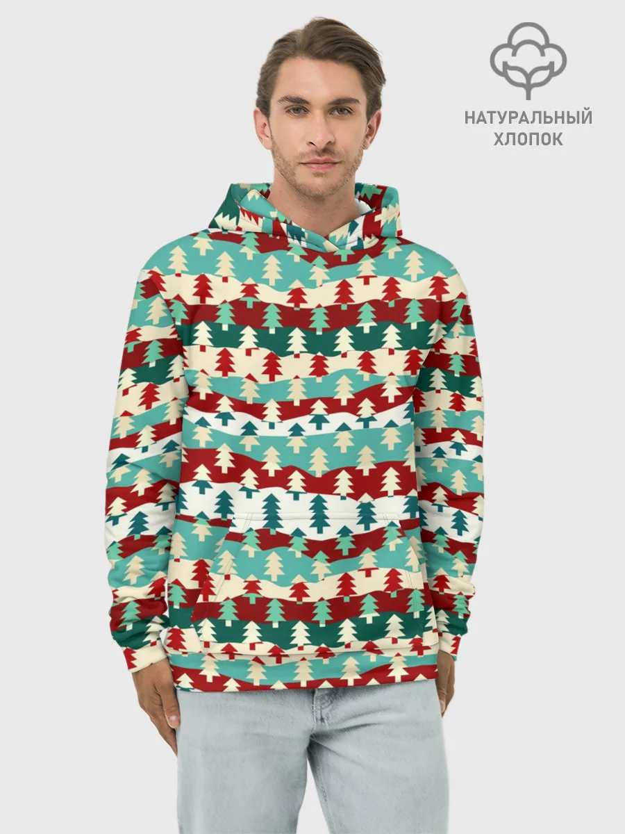 Худи мужской база хлопок / Ёлочки