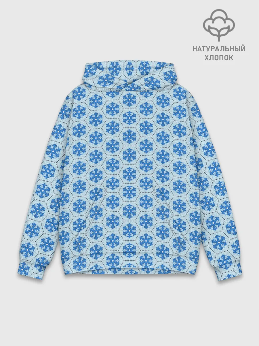 Худи мужской база хлопок / Снежинки