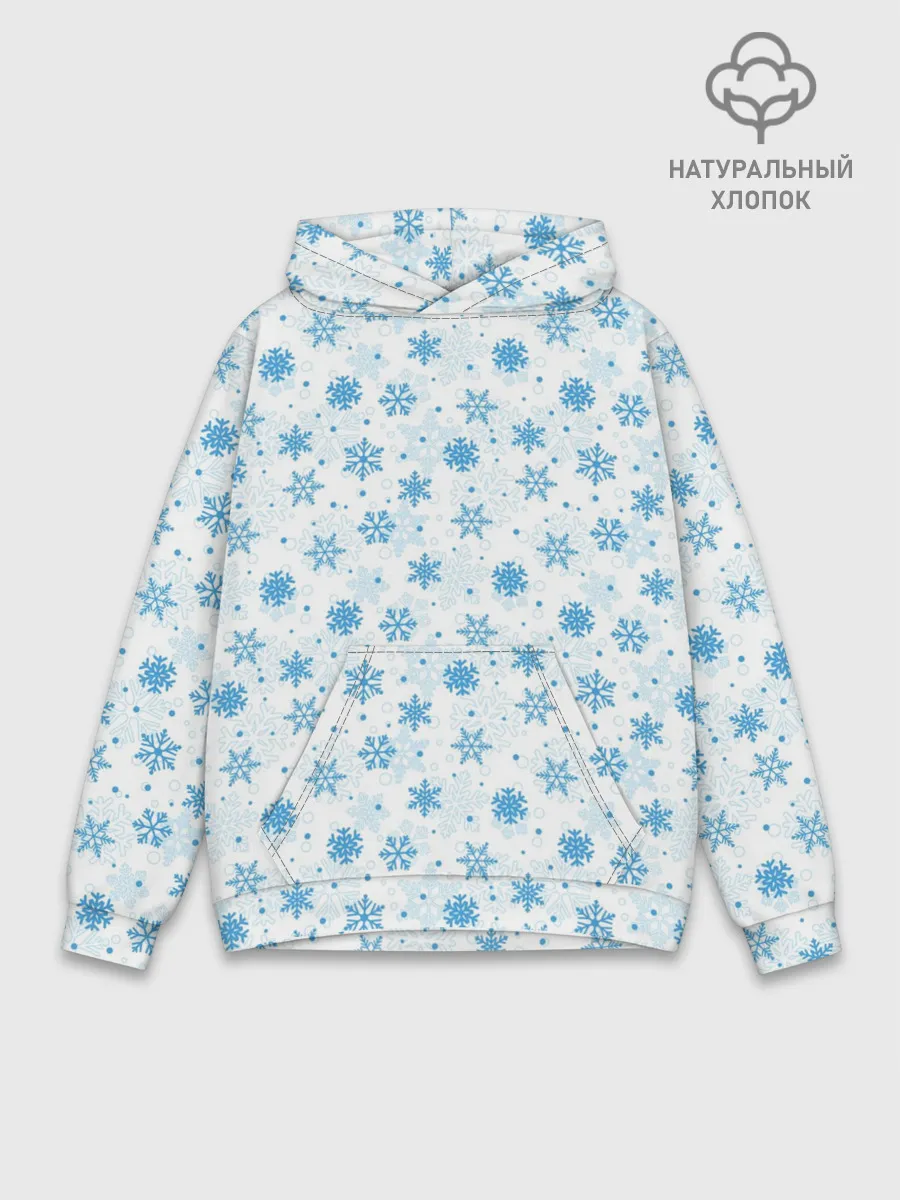 Худи мужской база хлопок / Снежинки