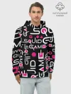 Худи мужской база хлопок / SQUID GAME ЛОГО PINK