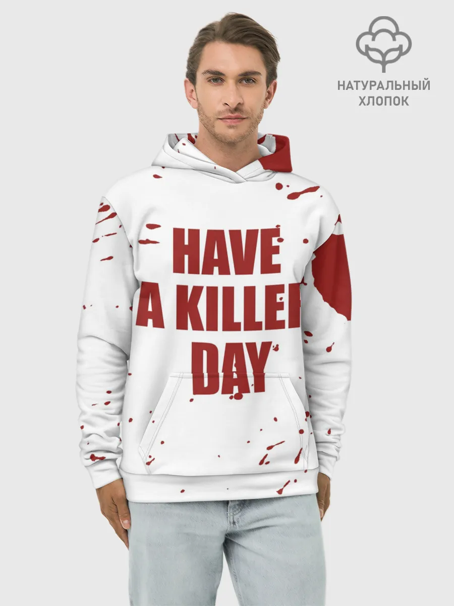 Худи мужской база хлопок / blood have a killer day Dexter