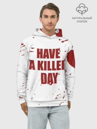 Худи мужской база хлопок / blood have a killer day Dexter