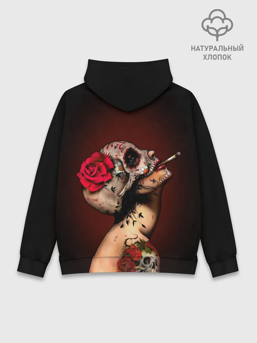 Худи мужской база хлопок / Ведьма с красной розой