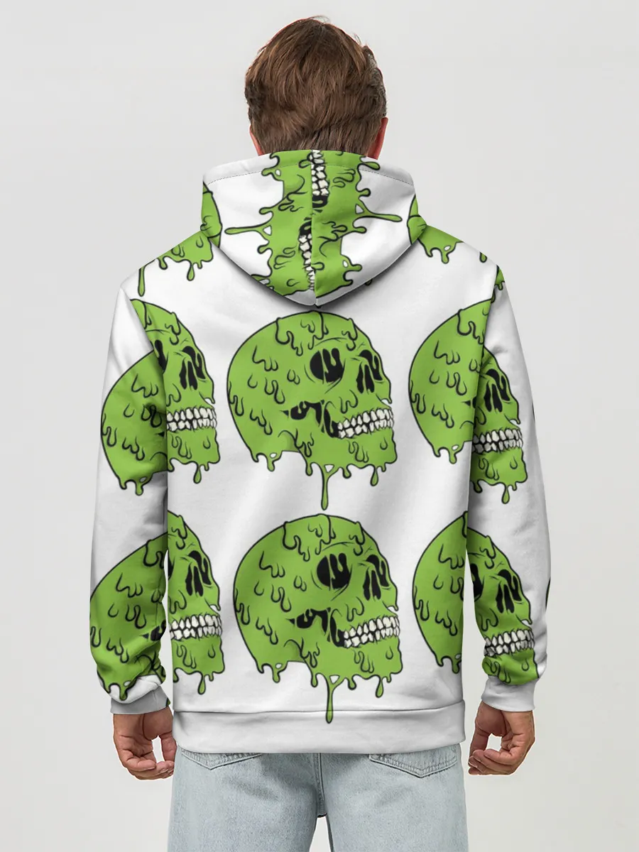 Худи мужской база хлопок / Кислотный Череп!)