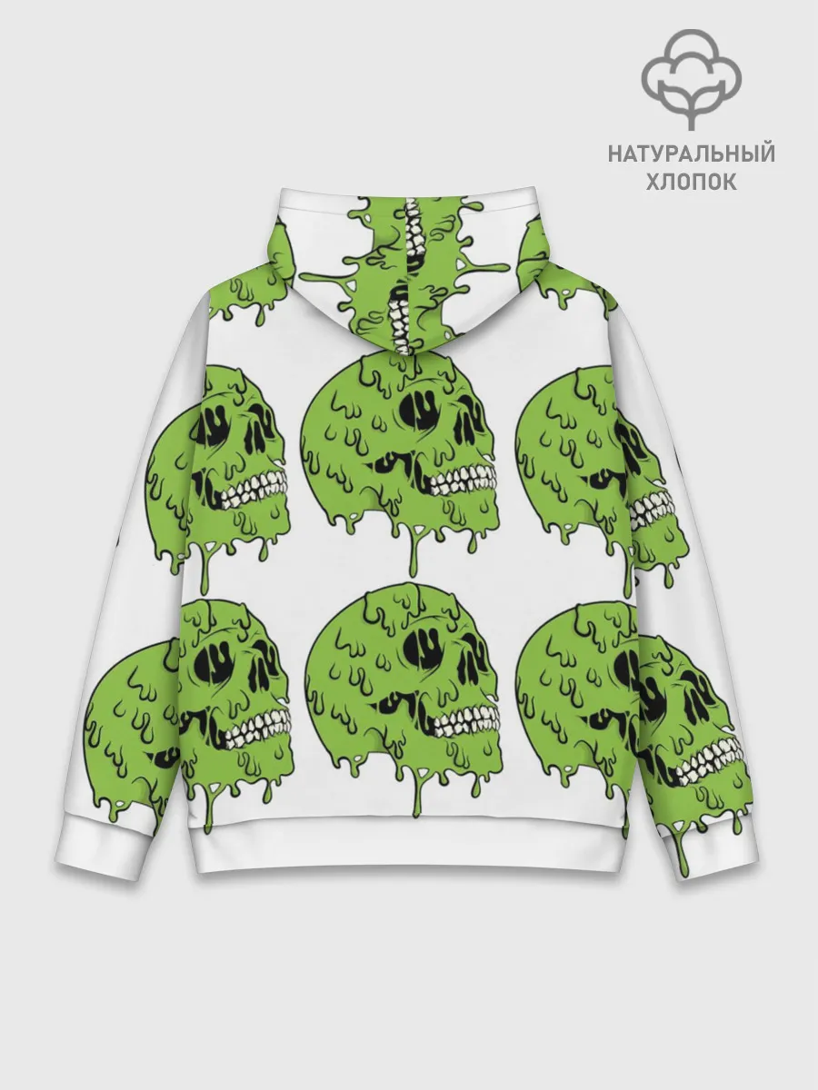 Худи мужской база хлопок / Кислотный Череп!)