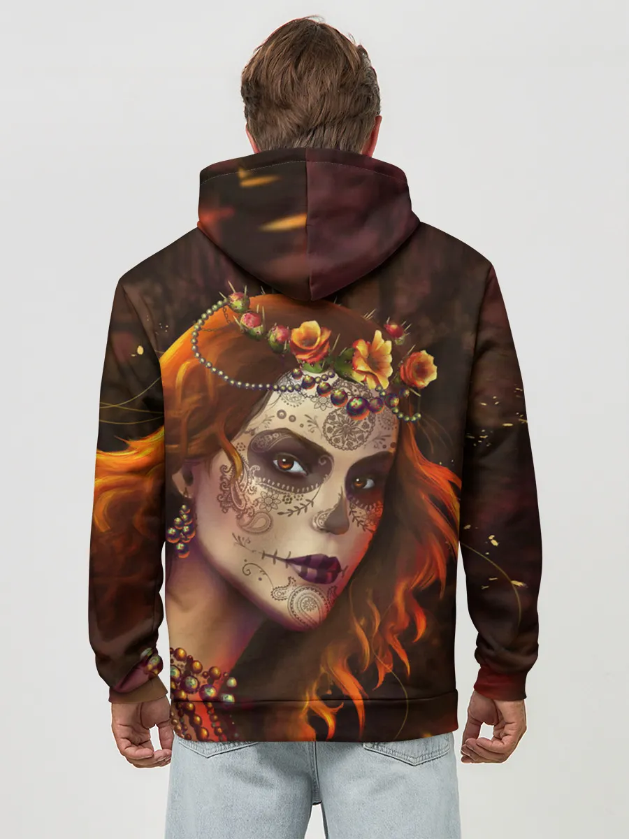 Худи мужской база хлопок / Рыжая Ведьма с розами