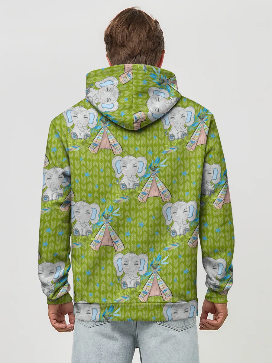 Худи мужской база хлопок / Слоник и вигвам