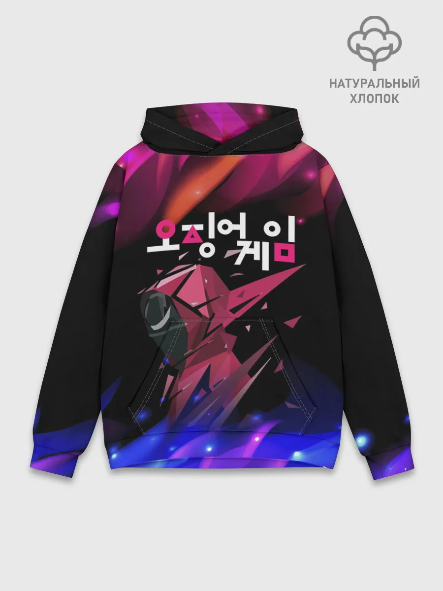 Худи мужской база хлопок / Игра в кальмара / Squid Game: Огонь.