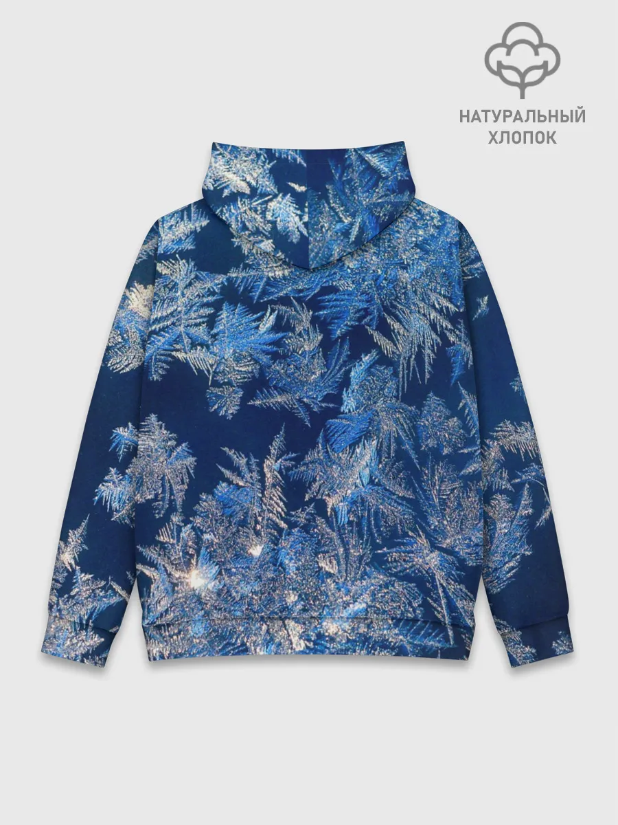 Худи мужской база хлопок / Снежинки макро snowflakes macro