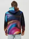 Худи мужской база хлопок / Цветные неоновые волны