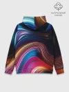 Худи мужской база хлопок / Цветные неоновые волны