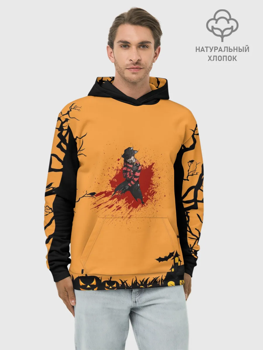 Худи мужской база хлопок / Halloween Freddy Blood