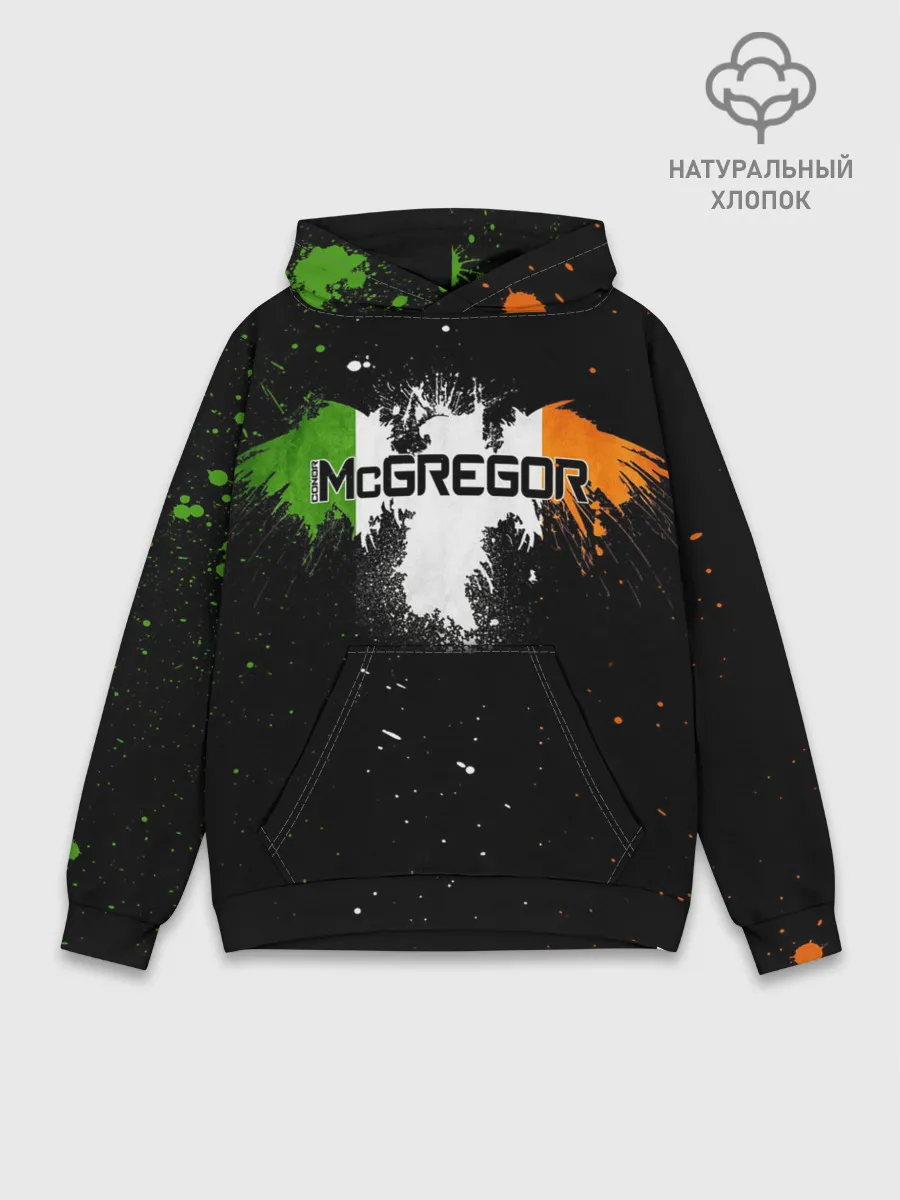 Худи мужской база хлопок / Ирландский орел Конор МакГрегор