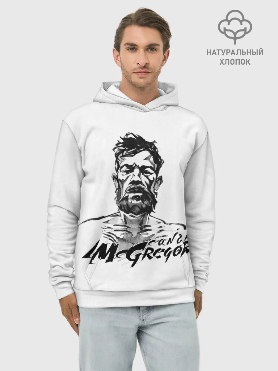 Худи мужской база хлопок / Портрет Конор МакГрегора