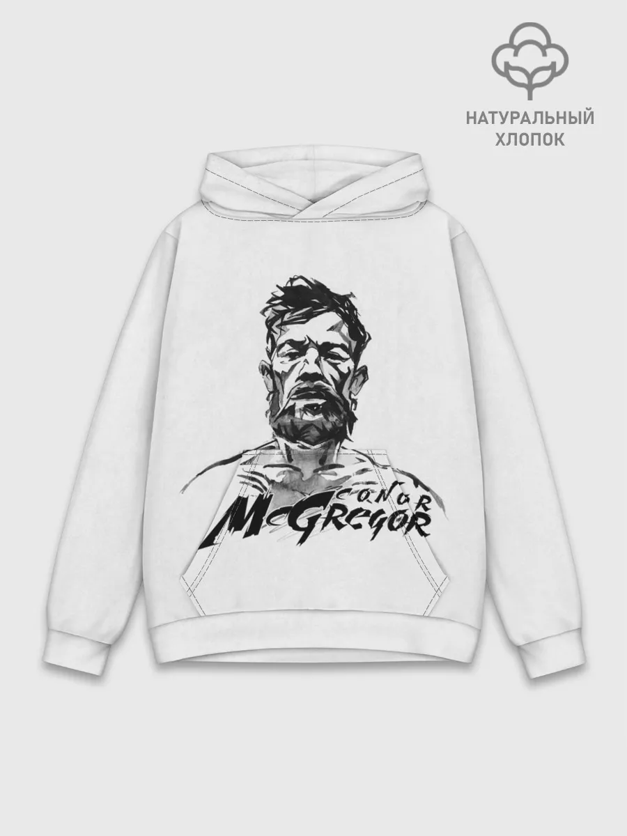 Худи мужской база хлопок / Портрет Конор МакГрегора