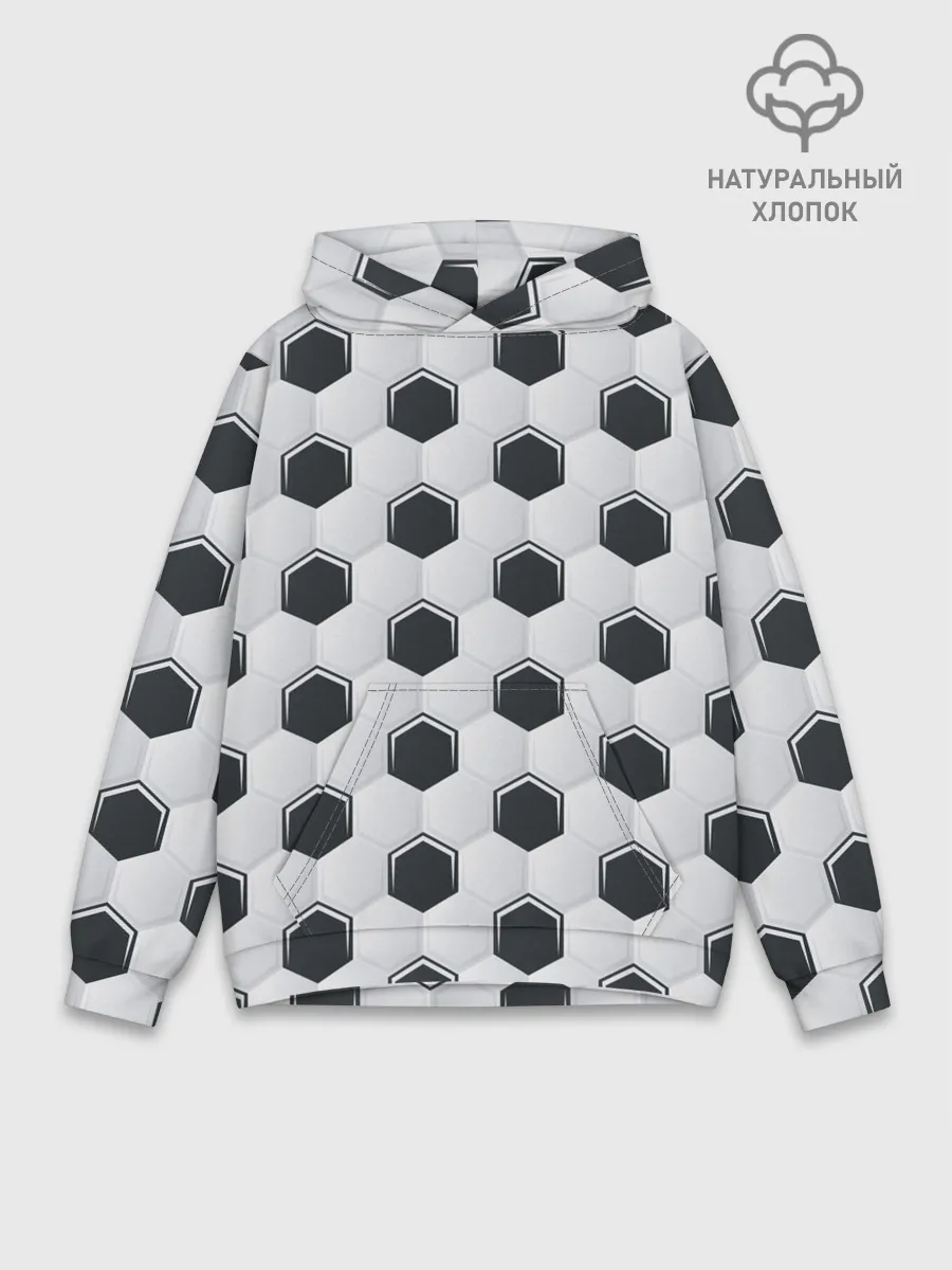 Худи мужской база хлопок / Текстура футбольного мяча