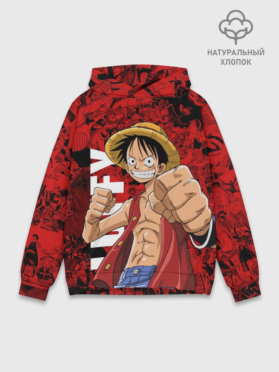 Худи мужской база хлопок / Манки Д. Луффи, One Piece