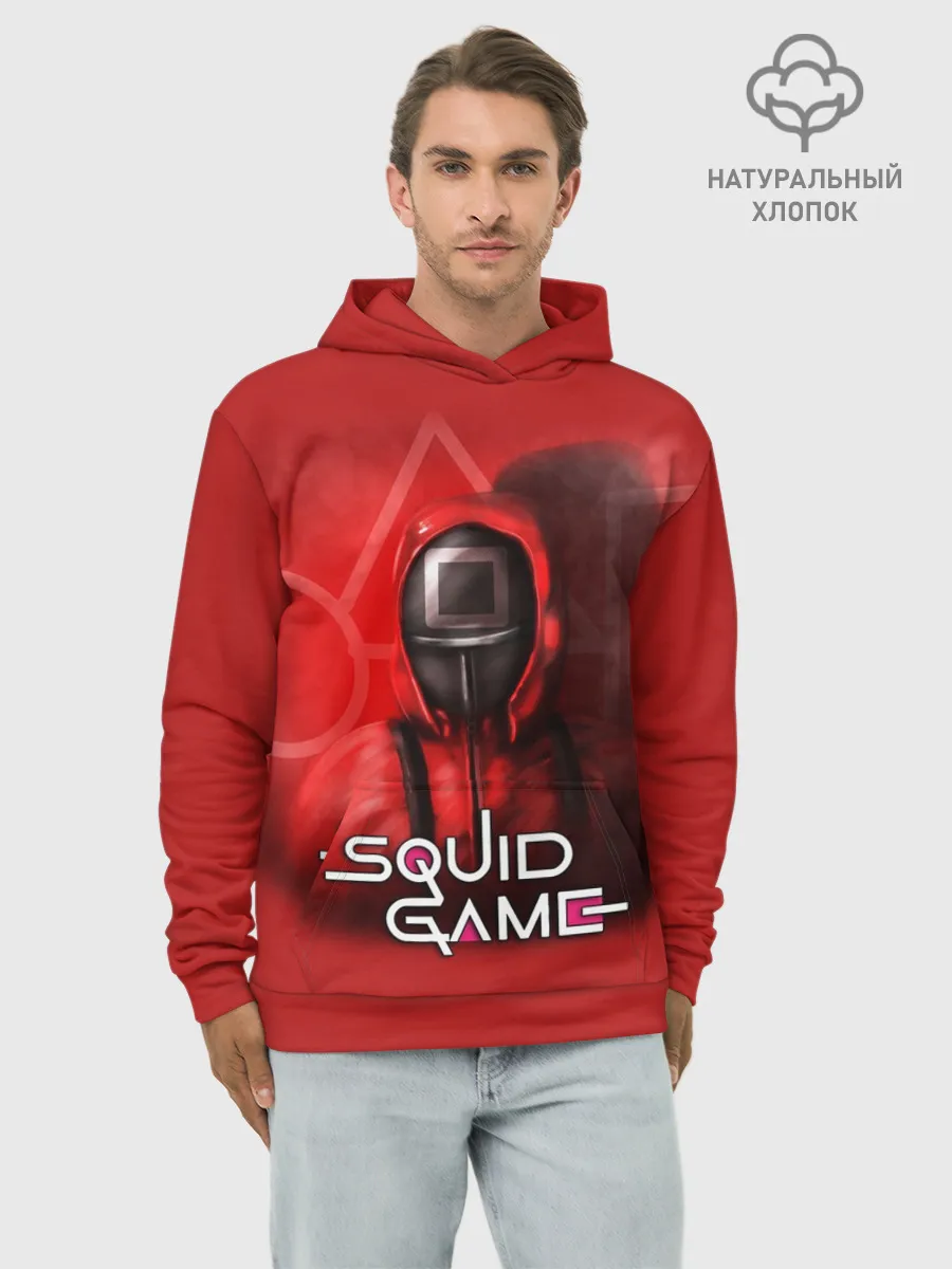 Худи мужской база хлопок / ИГРА В КАЛЬМАРА | КВАДРАТ