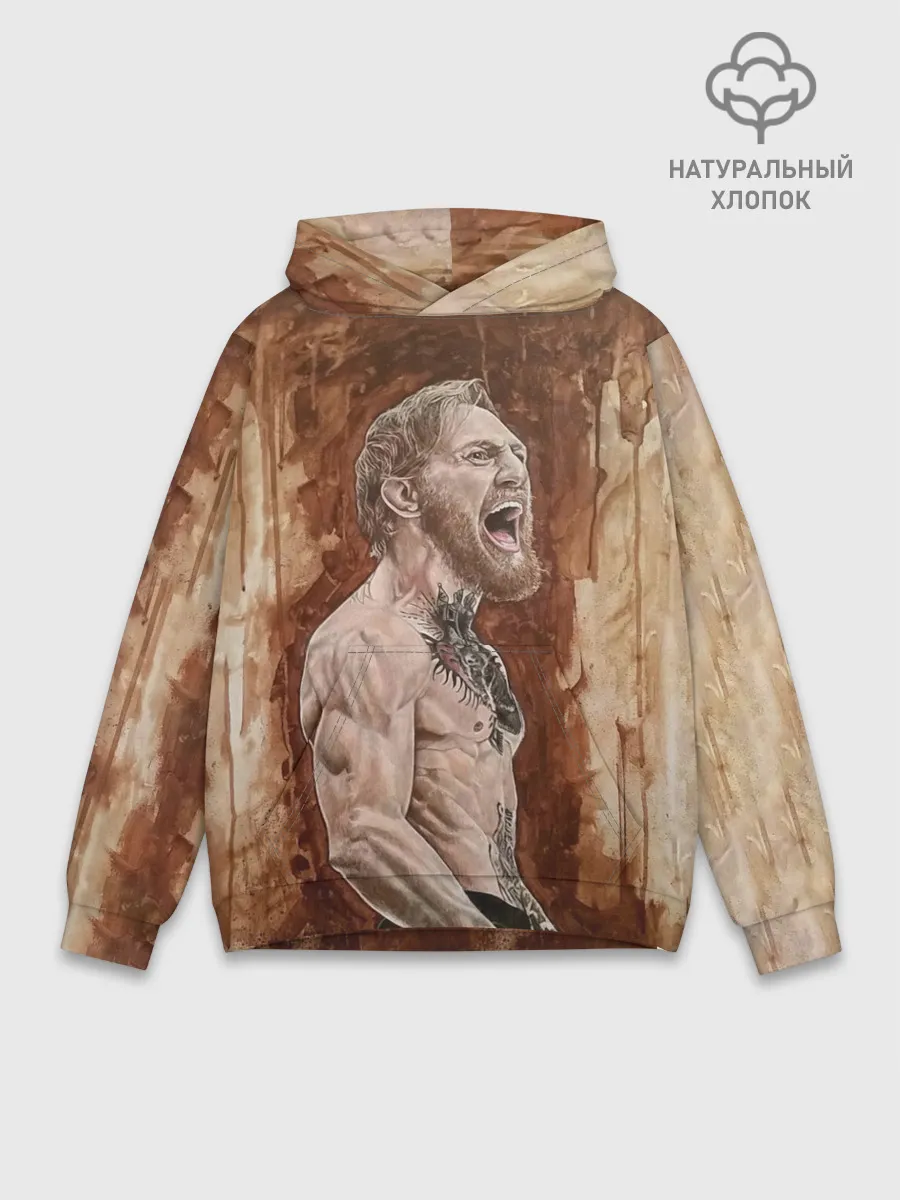 Худи мужской база хлопок / Ярость Конора МакГрегора