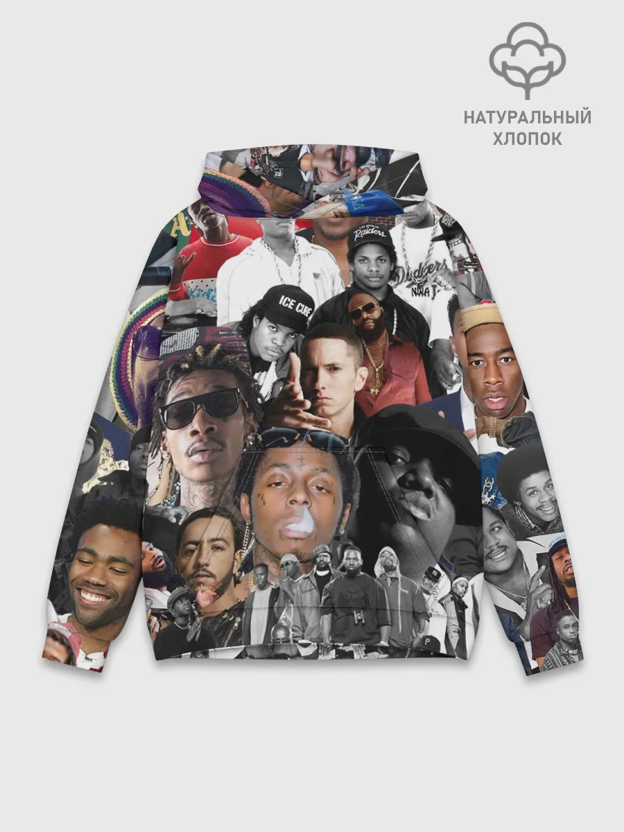Худи мужской база хлопок / Рэп-Коллаж
