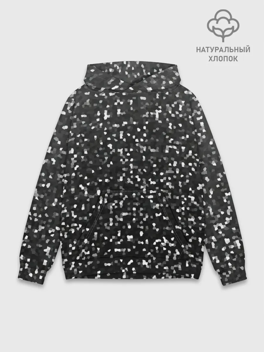 Худи мужской база хлопок / ЧБ мозаика