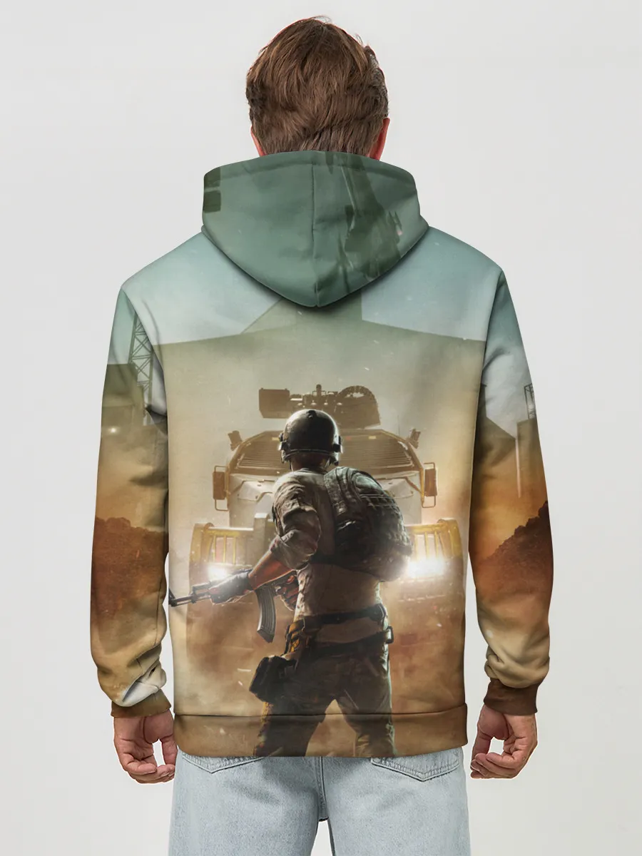 Худи мужской база хлопок / PUBG СОЛДАТ В ШЛЕМЕ | ПАБГ