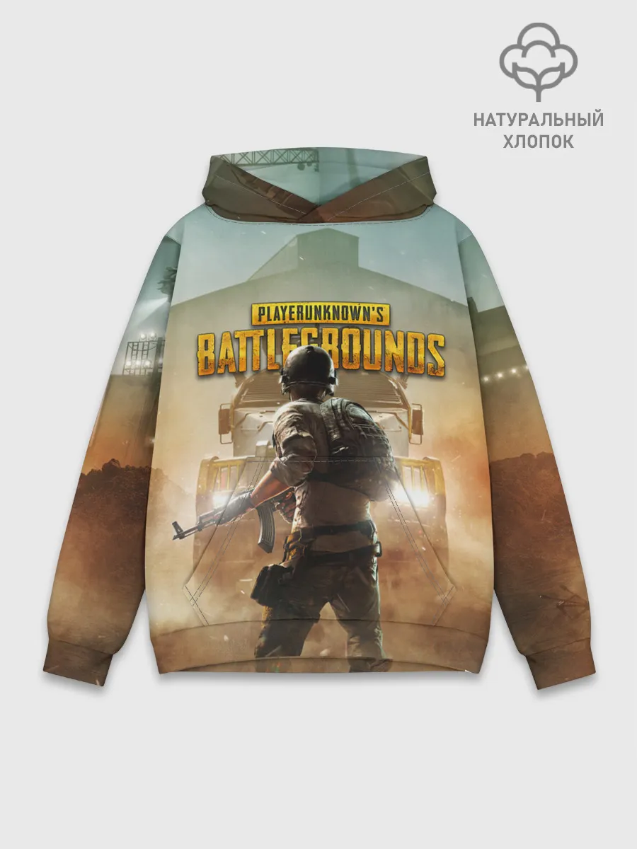 Худи мужской база хлопок / PUBG СОЛДАТ В ШЛЕМЕ | ПАБГ