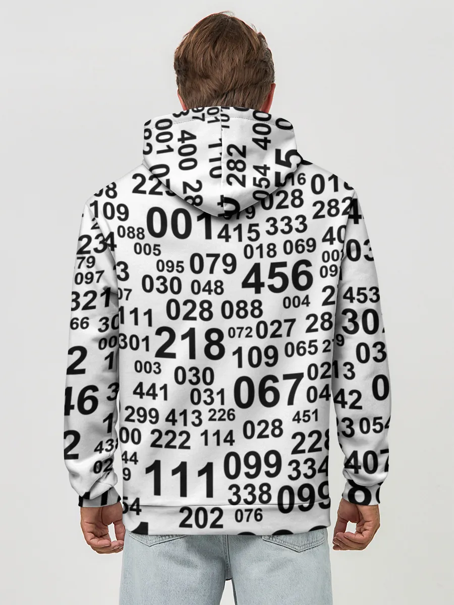 Худи мужской база хлопок / ИГРА В КАЛЬМАРА, ЧИСЛА ИГРОКОВ