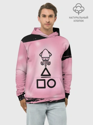 Худи мужской база хлопок / МИЛЫЙ КАЛЬМАР | ТРЕУГОЛЬНИК КВАДРАТ КРУГ