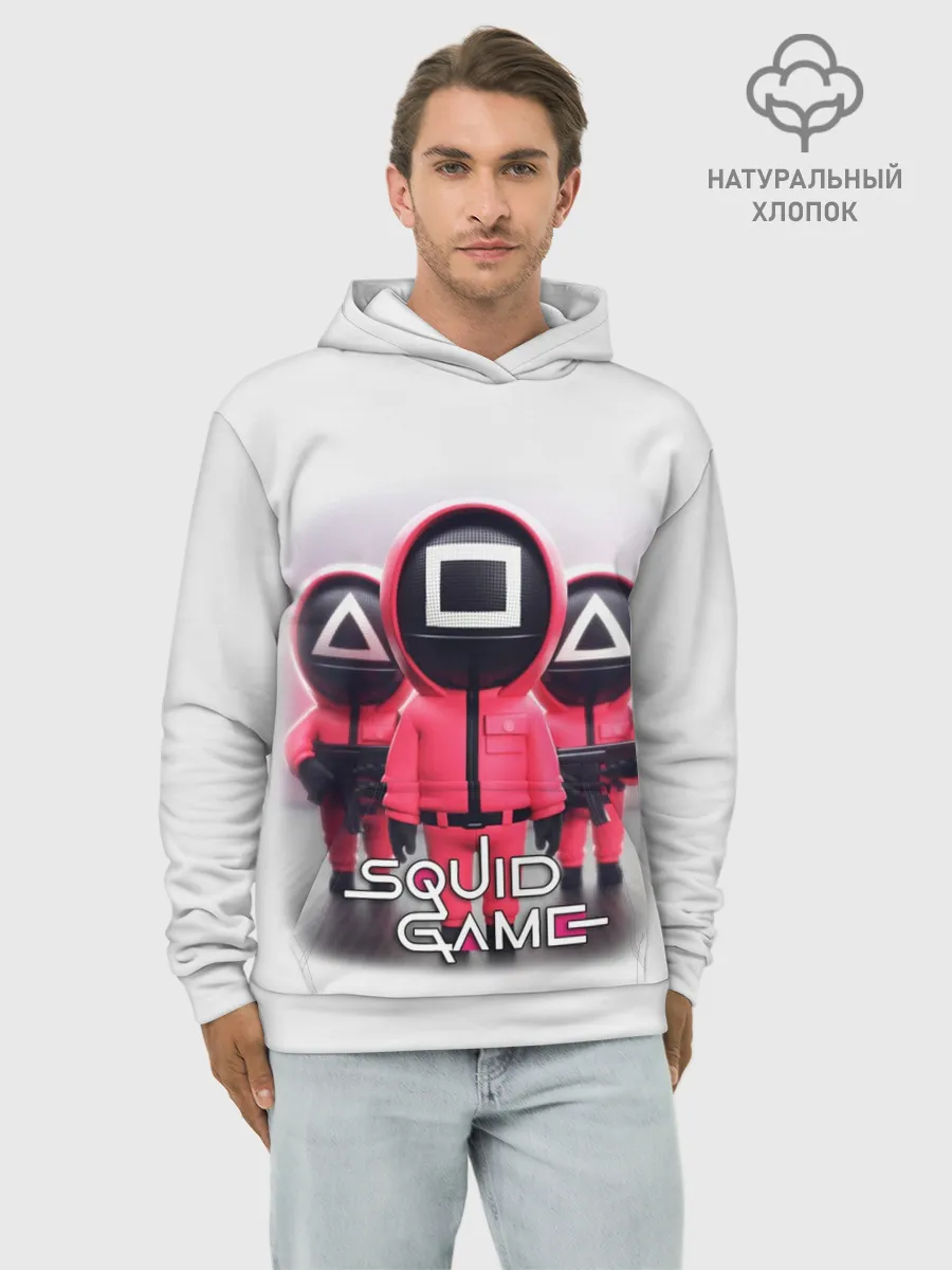 Худи мужской база хлопок / SQUID GAME СОТРУДНИКИ | ИГРА В КАЛЬМАРА