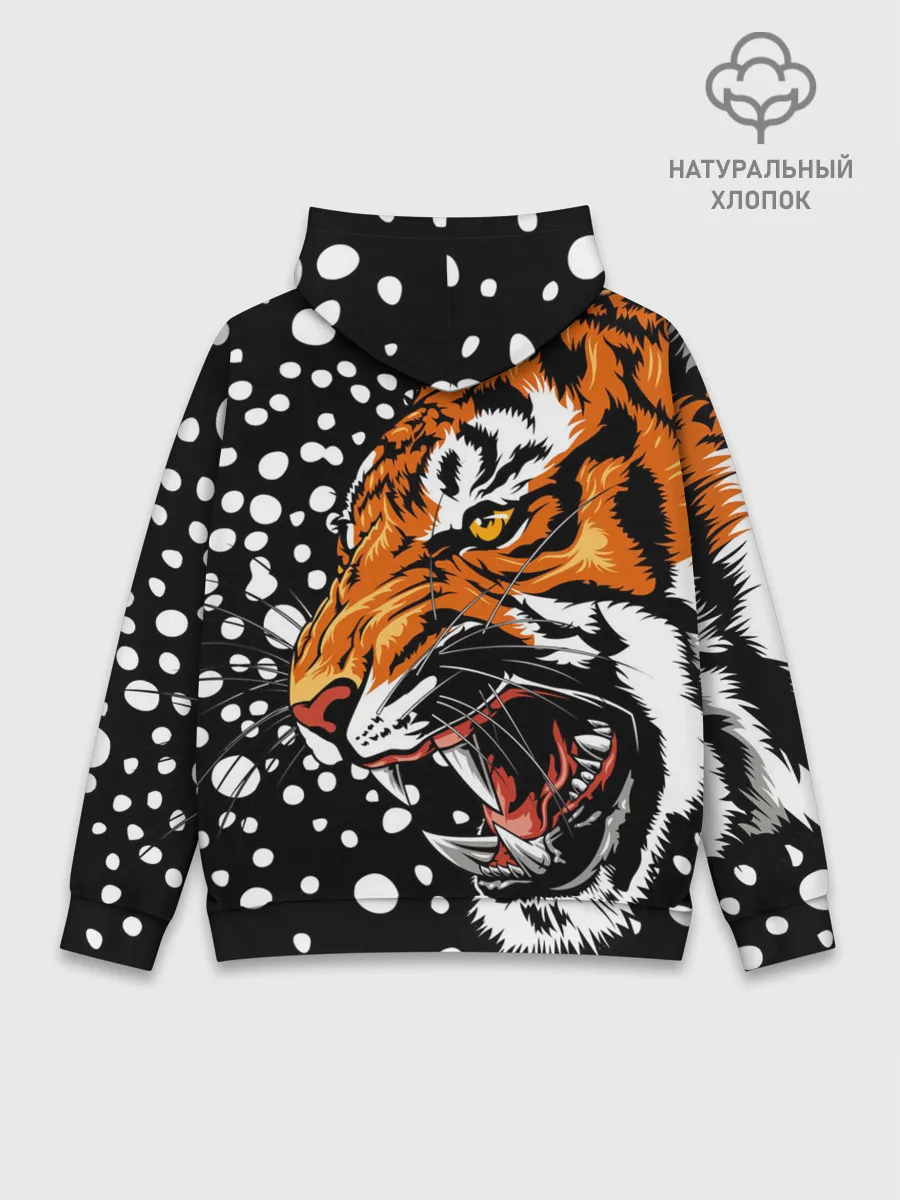 Худи мужской база хлопок / Амурский тигр и снегопад