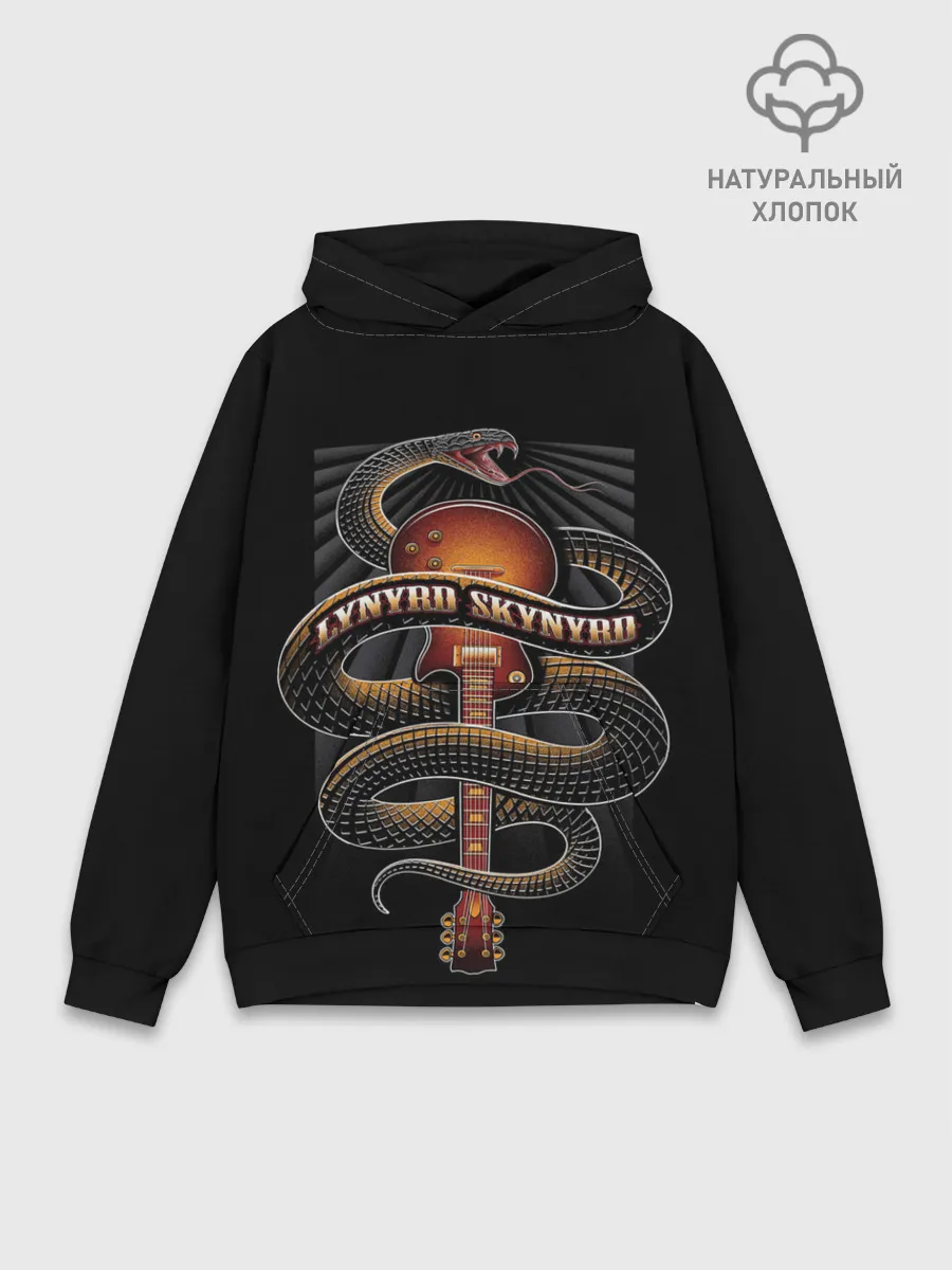 Худи мужской база хлопок / LYNYRD SKYNYRD SNAKE
