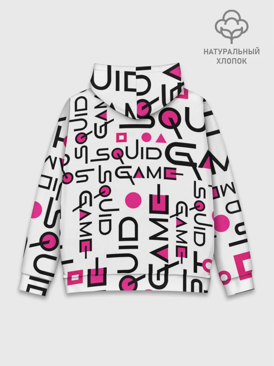 Худи мужской база хлопок / ИГРА В КАЛЬМАРА УЗОР И ПАТТЕРН ЛОГО