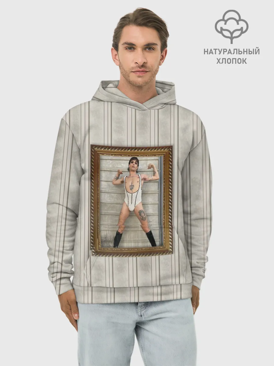 Худи мужской база хлопок / Damiano David in swimsuit