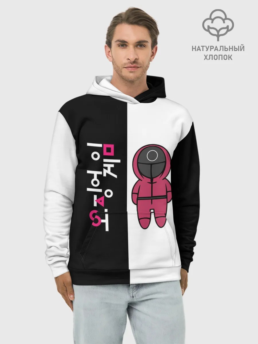 Худи мужской база хлопок / ЛОГОТИП И ОХРАНА | ИГРА В КАЛЬМАРА