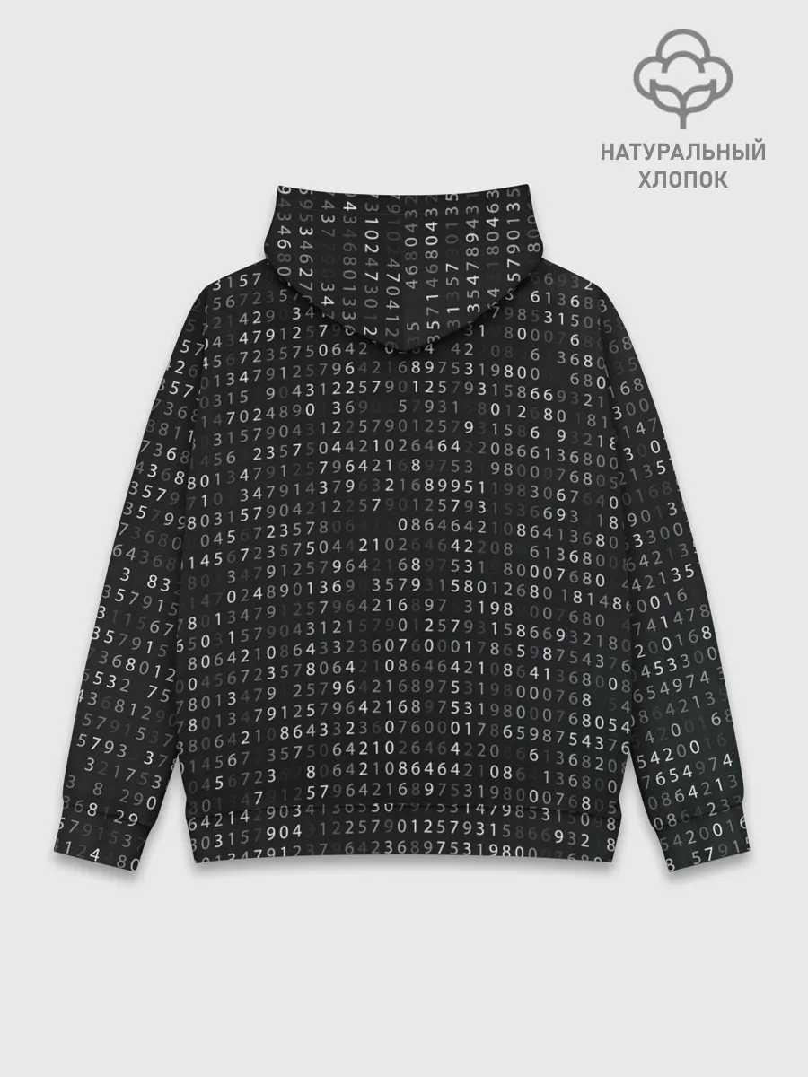 Худи мужской база хлопок / ИГРА В КАЛЬМАРА, СТРАЖ КРУГ / БИНАРНЫЙ КОД