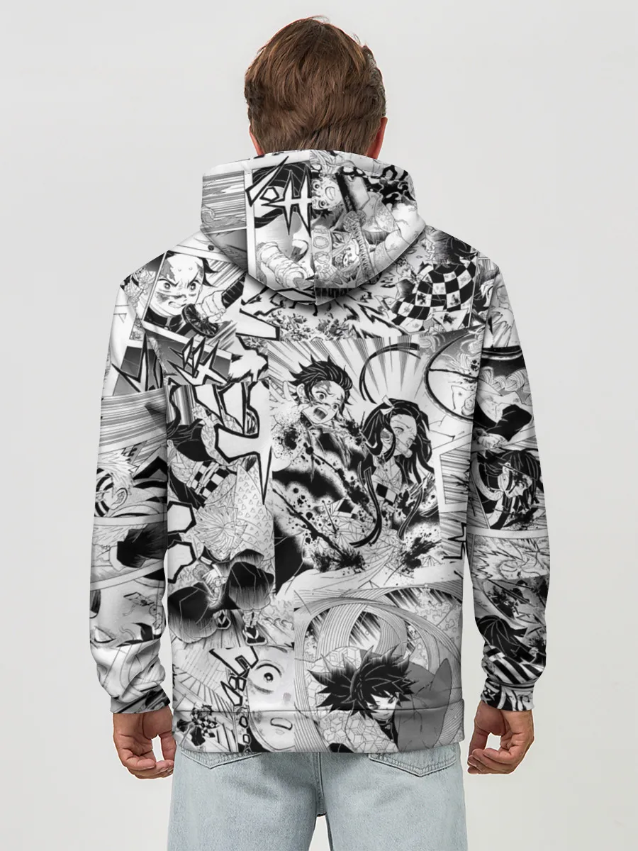 Худи мужской база хлопок / Клинок, рассекающий демонов, МАНГА